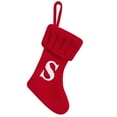 thumbnail image 1 of Christmas Stockings with Initials, 4.3" Mini Stockings Christmas, Embroidered Monogram Knit Christmas Stocking, Red Christmas Stockings Red for Family Holiday Xmas Party Decor, 1 of 4