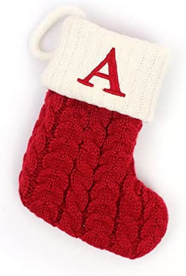 Christmas Stockings with Initials, 7.1 Inches Small Embroidered Letter