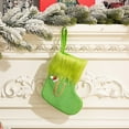thumbnail image 1 of Christmas Stockings with Initials, 7.9" Large Embroidered Monogram Knit Christmas Green Plush Stocking,Xmas Stocking for Holiday and Family Stocking for Fireplace or Party Decoration, 1 of 8