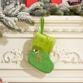thumbnail image 1 of Christmas Stockings with Initials, 7.9" Large Embroidered Monogram Knit Christmas Green Plush Stocking,Xmas Stocking for Holiday and Family Stocking for Fireplace or Party Decoration, 1 of 8