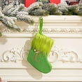 thumbnail image 1 of Christmas Stockings with Initials, 7.9" Large Embroidered Monogram Knit Christmas Green Plush Stocking,Xmas Stocking for Holiday and Family Stocking for Fireplace or Party Decoration, 1 of 8