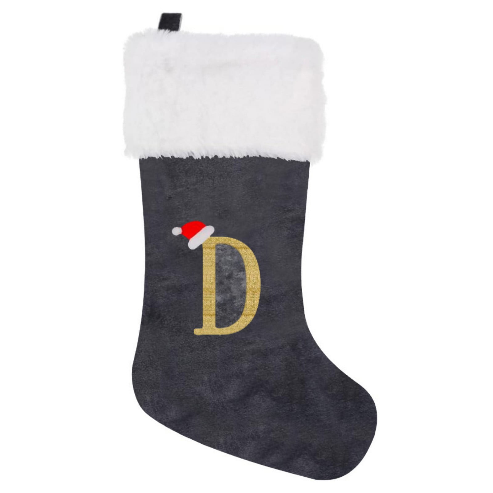 Christmas Stockings with Initials D, 18 Inches Large Embroidered Letter