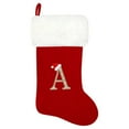thumbnail image 1 of Christmas Stockings with Initials Large Red And Green Velvet Stockings with White Super Soft Plush Cuff Gold Letter Stockings for Christmas Holiday Xmas Gift Or Home Fireplace Christmas Tree Decor, 1 of 4