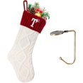 thumbnail image 1 of Christmas Stockings with Initials, Letter A Embroidered Xmas Stockings, 18" Large Monogram Knitted Xmas Stocking, Christmas Party Fireplace Family Hanging Stocking Decorations, 1 of 7