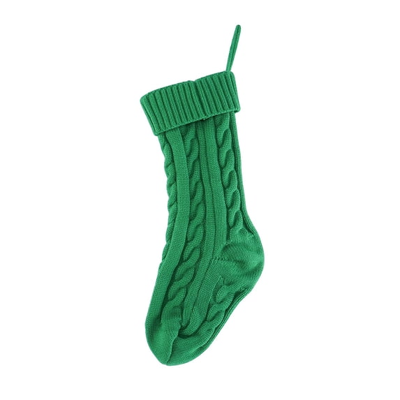 Christmas Stockings,Knitted Socks Christmas Decoration,Christmas Cable Knit Stocking,11.81 Inch Knitted Xmas Stocking,Christmas Party Fireplace Family Hanging Stocking Decorations,Green