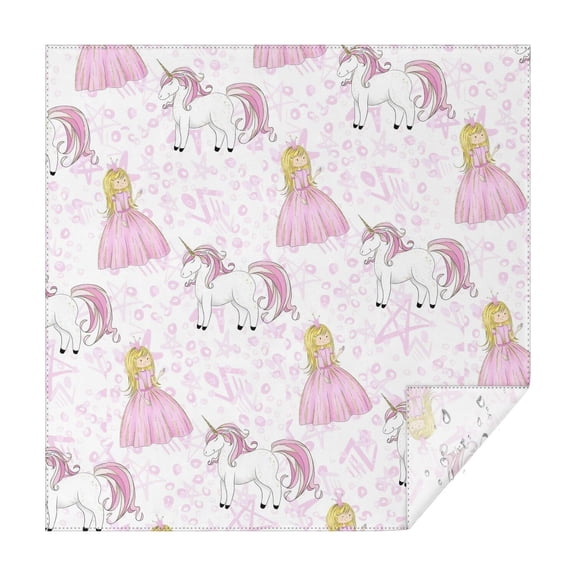Princess Unicorn Pattern Square Tablecloth,Waterproof Square Table Cover,Wipeable Spillproof Washable Table Cover for Home Kitchen Party Decor 60"x60"(152x152cm)