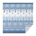 thumbnail image 1 of Blue Ethnic Floral Border Pattern Square Tablecloth,Waterproof Square Table Cover,Wipeable Spillproof Washable Table Cover for Home Kitchen Party Decor 42"X42"(107x107cm), 1 of 6