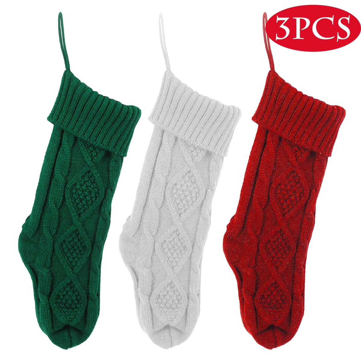 Christmas Stockings Large Knitted Stockings Fireplace Hanging Stockings ...