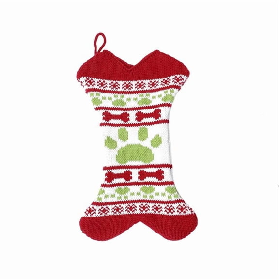 Christmas Stockings Large Pets Bone Shaped Burlap Hanging Christmas Stockings for Dogs Christmas Decorations