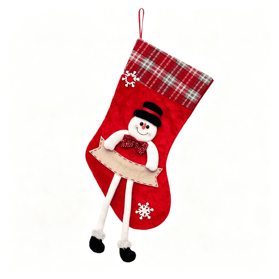 Christmas Stockings Large Xmas Socks for Fireplace Mantel Traditional Holiday Decor with Name Customization Classic Red Green Plaid Design for Family Kids Pets Home Decoration,E