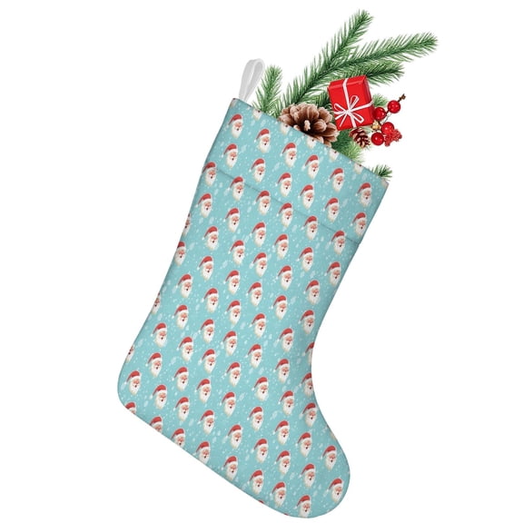 Christmas Stockings,Light Blue Christmas Santa Pattern Stockings Christmas,14.8'' Xmas Stockings,Christmas Party Favors,Christmas Party Decorations,Christmas Stockings Personalized