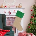 thumbnail image 1 of Christmas Stockings, Linen Burlap Christmas Stockings 17.71 Inch Large Plush Stockings, Xmas Gift Holders Holiday Decorations, 1 of 7