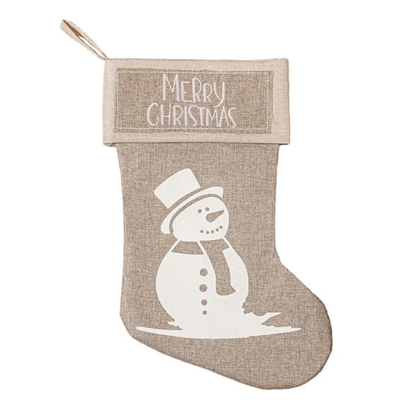 Christmas Stockings Linen Large Original Stockings for Family Home Decor Hanging Ornament Gift