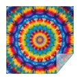 thumbnail image 1 of Colorful Tie Dye Floral Mandala Square Tablecloth,Waterproof Square Table Cover,Wipeable Spillproof Washable Table Cover for Home Kitchen Party Decor 60"x60"(152x152cm), 1 of 6
