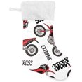 thumbnail image 1 of Christmas Stockings Motocross Riding Large Candy Stockings Stuffers Cute Xmas Sock Decorations 1PC for Home Holiday Party 12" x18" Decor Gifts, 1 of 7