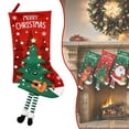 thumbnail image 1 of Christmas Stockings Personalized,18" 3D Design Custom Stocking with Festive Pattern,Red-Green Xmas Stocking for Family Fireplace Decor(Christmas Tree), 1 of 9