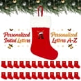thumbnail image 1 of Christmas Stockings Personalized Initial Letters A-Z - Individual Monogram Knitted Xmas Stocking Embroidered, Christmas Fireplace Mantel Gift, A, 1 of 8