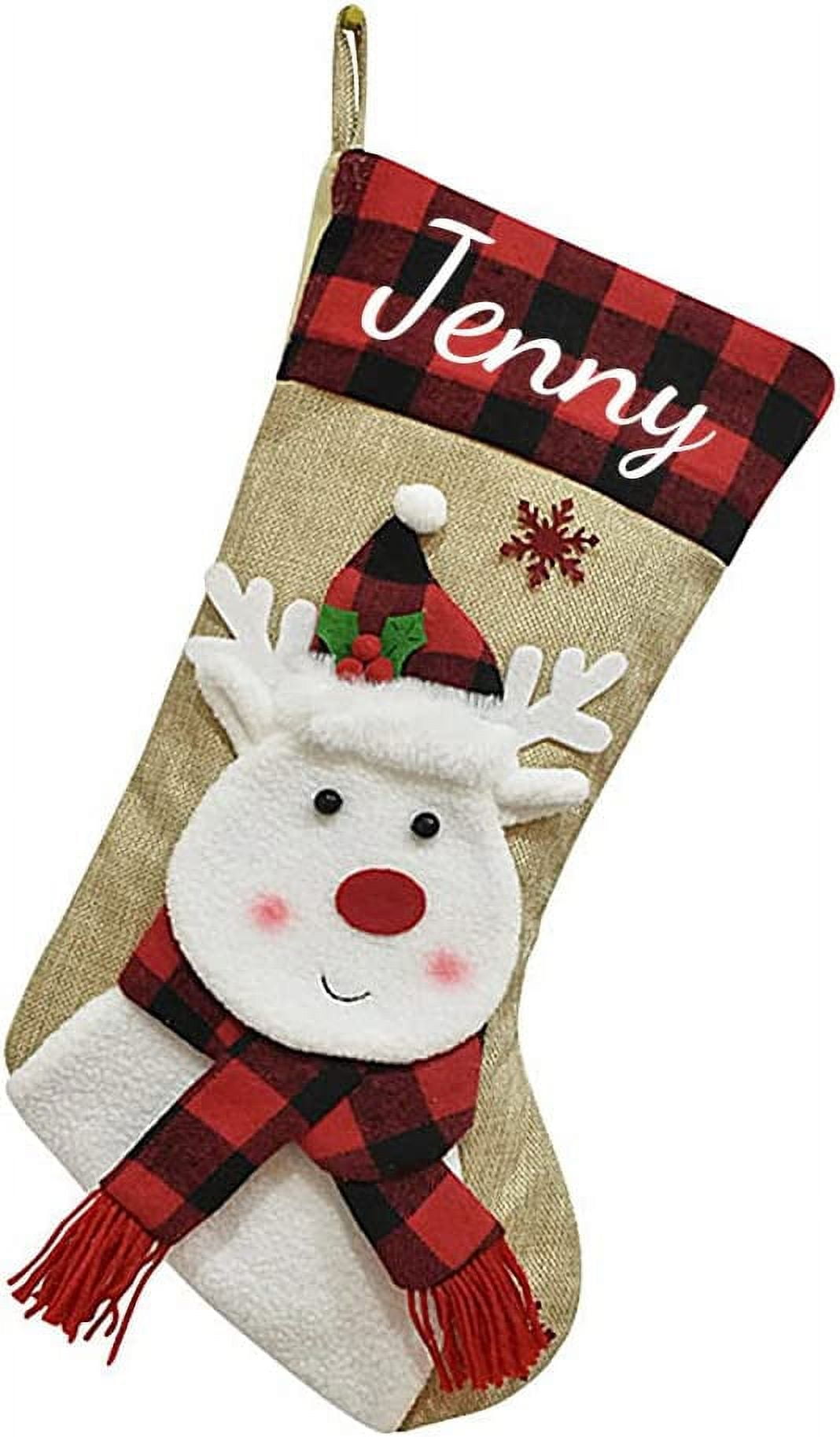 Christmas Stockings Personalized with Name, 18" Christmas Stocking Deer
