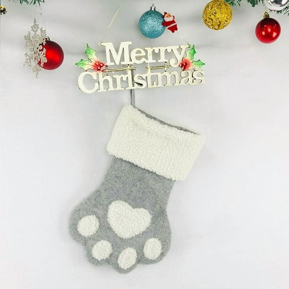 Christmas Stockings for Pet,2025 Hanging Pet Stocking Gift Bag,Red and Gray Plaid Dog Cat Christmas Stocking with Candy Cane Border,12 Inch Soft Fabric Pet Holiday Decoration for Xmas Tree Home Party