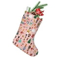 thumbnail image 1 of Christmas Stockings,Pink Christmas Nutcracker Pattern Stockings Christmas,14.8'' Xmas Stockings,Christmas Party Favors,Christmas Party Decorations,Christmas Stockings Personalized, 1 of 5