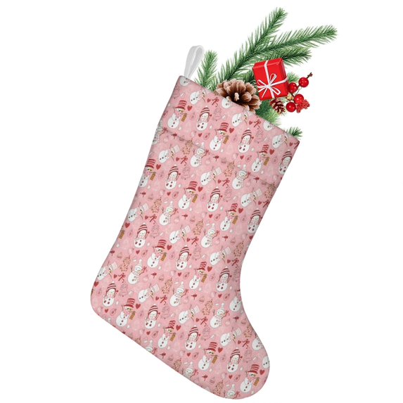 Christmas Stockings,Pink Christmas Snowman Pattern Stockings Christmas,14.8'' Xmas Stockings,Christmas Party Favors,Christmas Party Decorations,Christmas Stockings Personalized