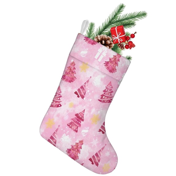 Christmas Stockings,Pink Christmas Tree Stockings Christmas,14.8'' Xmas Stockings,Christmas Party Favors,Christmas Party Decorations,Christmas Stockings Personalized