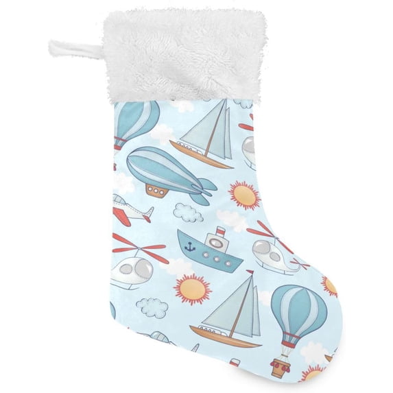 Christmas Stockings Plane TransportationXmas Presonalized Large Stocking Socks Set of 2 Cloud Candy Bag 18 in Holiday Gift Decor