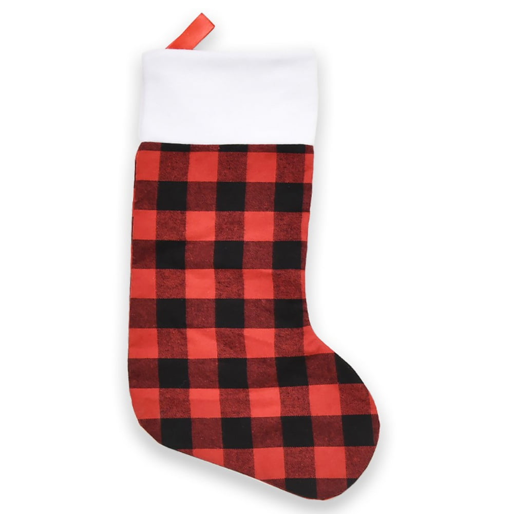 Christmas Stockings Red Buffalo Plaid Christmas Stockings with Plush