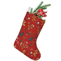 Christmas Stockings,Red Christmas Gingerbread Man Pattern Stockings Christmas,14.8'' Xmas Stockings,Christmas Party Favors,Christmas Party Decorations,Christmas Stockings Personalized