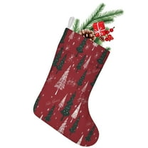 Christmas Stockings 14.8'' - Red Tree Snow Pattern, Xmas Stockings for Party Favors Christmas Decorations