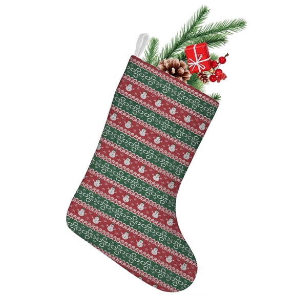 Christmas Stockings,Red and Green Christmas Snowman Pattern Stockings Christmas,14.8'' Xmas Stockings,Christmas Party Favors,Christmas Party Decorations,Christmas Stockings Personalized