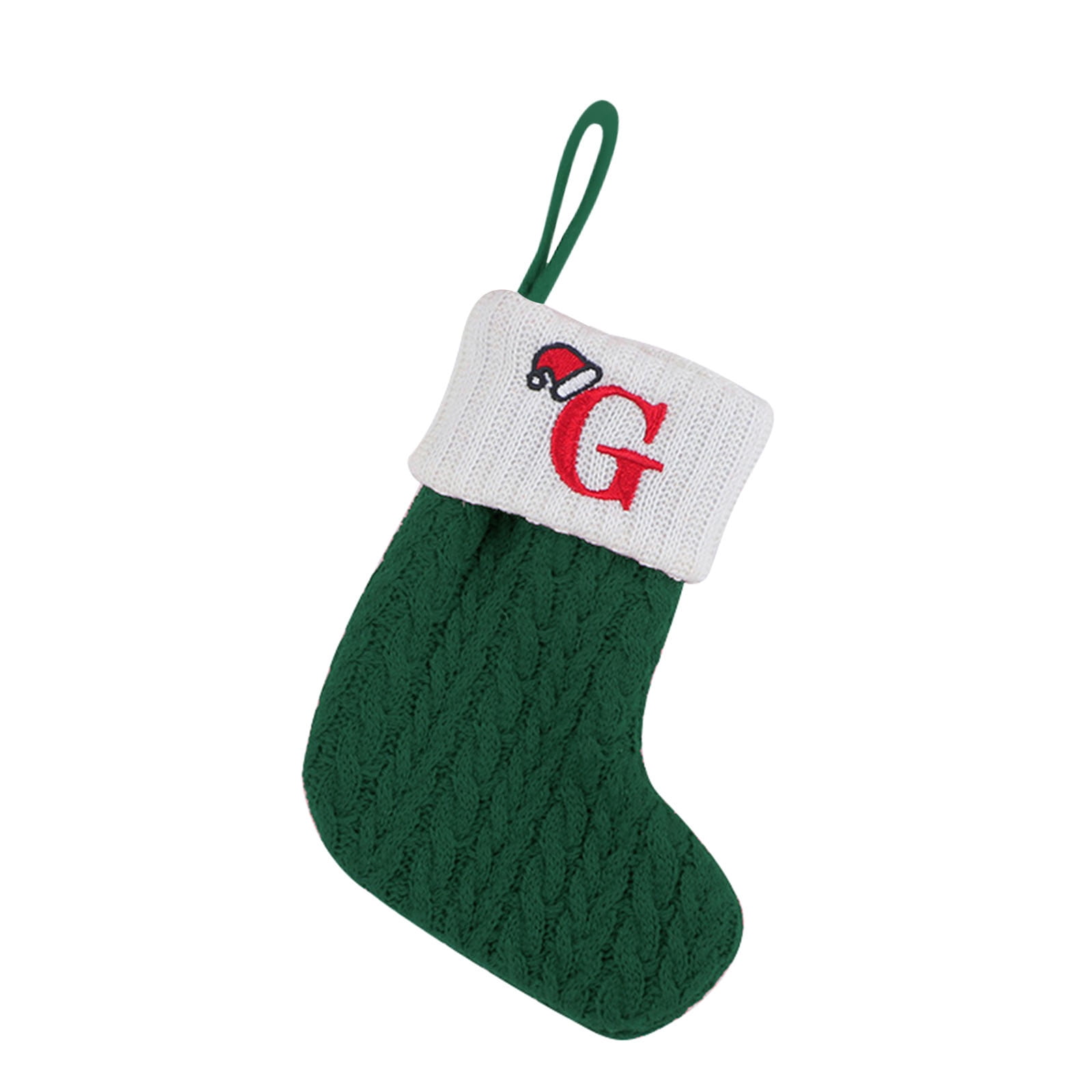 Christmas Stockings Small Embroidered Letter Knitted Xmas Hanging