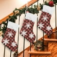 thumbnail image 1 of Christmas Stockings Snowflakes Red Black Buffalo Plaid Classic Personalized Large Stocking Decorations for Family Holiday Season Party Decor 1 Pack,18", 1 of 1