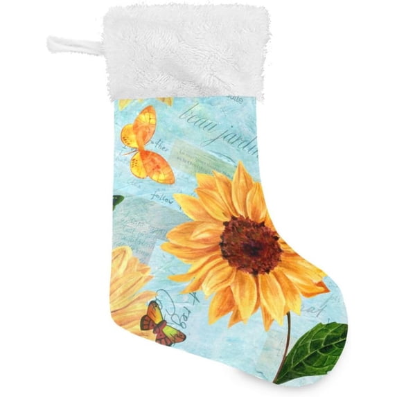 Christmas Stockings Sunflower Large Candy Stockings Stuffers Cute Xmas Sock Decorations 2PCS for Home Holiday Party 12" x18" Decor Gifts