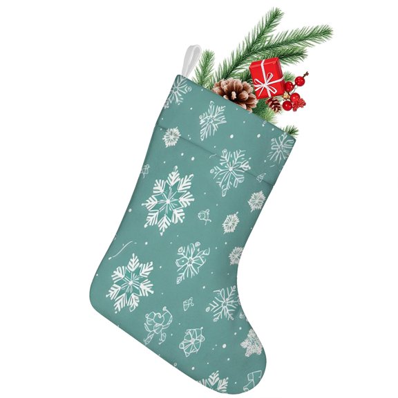 Christmas Stockings,Turquoise Christmas Snowflake Pattern Stockings Christmas,14.8'' Xmas Stockings,Christmas Party Favors,Christmas Party Decorations,Christmas Stockings Personalized