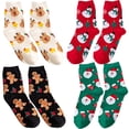 thumbnail image 1 of Christmas Stockings Winter Socks for Men 4 Pairs Middle Tube Snowman Decorate Women's, 1 of 6