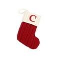 Christmas Stockings With Initials Large Embroidered Letter Knit Red