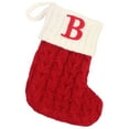 Christmas Stockings With Initials Large Embroidered Letter Knit Red