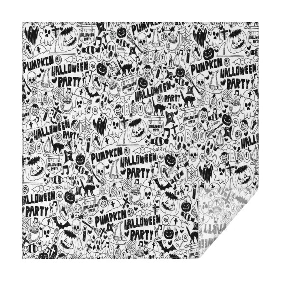 Halloween Doodle Pattern Square Tablecloth,Waterproof Square Table Cover,Wipeable Spillproof Washable Table Cover for Home Kitchen Party Decor 52"x52"(132x132cm)
