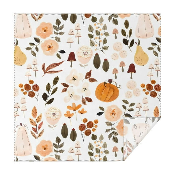 Fall Leaves Pumpkin Square Tablecloth,Waterproof Square Table Cover,Wipeable Spillproof Washable Table Cover for Home Kitchen Party Decor 42"X42"(107x107cm)