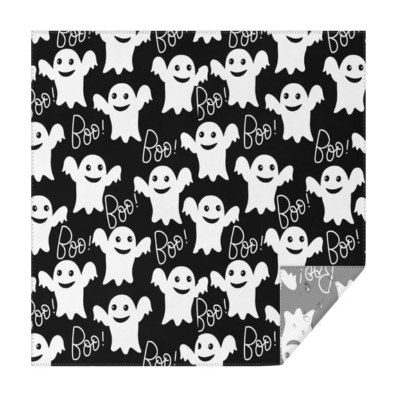 Smiling Ghosts Halloween Pattern Square Tablecloth,Waterproof Square Table Cover,Wipeable Spillproof Washable Table Cover for Home Kitchen Party Decor 60"x60"(152x152cm)