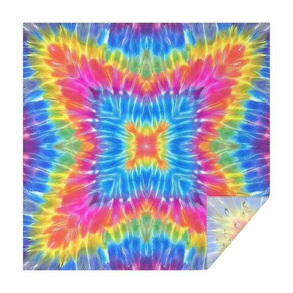 Colorful Tie Dye Pattern Square Tablecloth,Waterproof Square Table Cover,Wipeable Spillproof Washable Table Cover for Home Kitchen Party Decor 42"X42"(107x107cm)