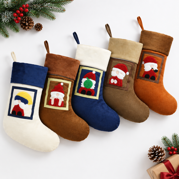 Christmas Stockings, World Famous Paintings, 5 Pack, 13.90 x 9.13 x 3.43 Inches