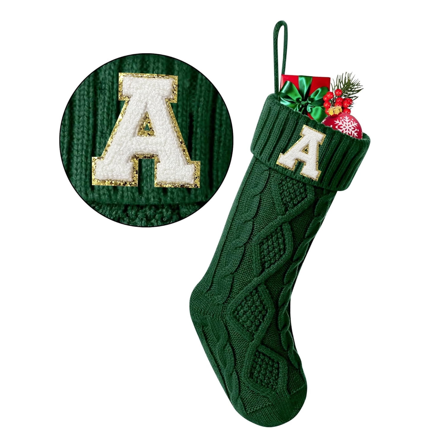 Christmas Stockings with Initials Letter 18" Stockings for Christmas
