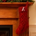 thumbnail image 1 of Christmas Stockings with Initials Letter Knit Xmas Stocking for Family Xmas Holiday Party Gifts Decorations for Fireplace S Red 18 In, 1 of 7