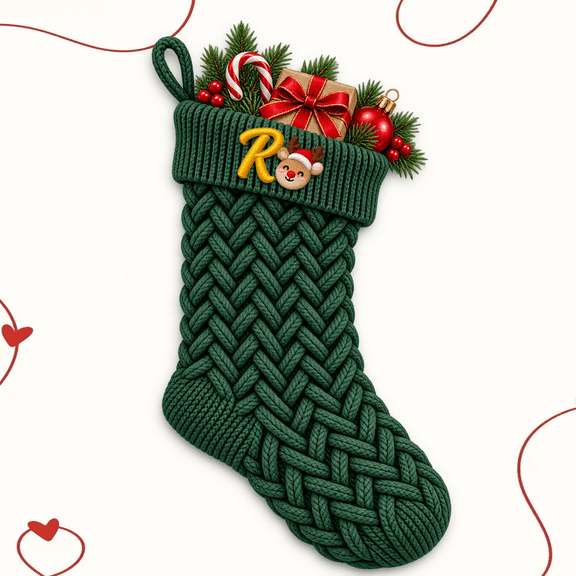 Christmas Stockings with Letters, Super Soft Monogram Christmas Stockings Xmas Gift