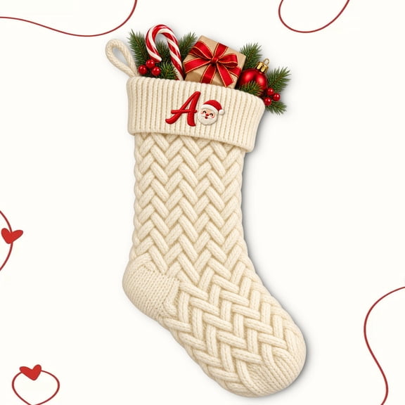 Christmas Stockings with Letters, Super Soft Monogram Christmas Stockings Xmas Gift