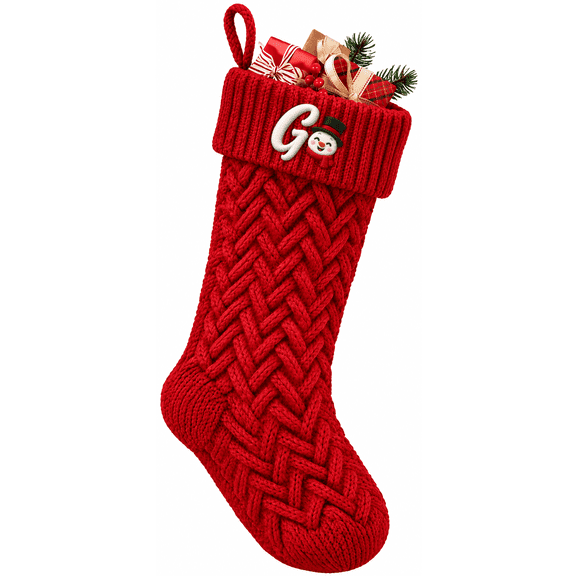 Christmas Stockings with Letters, Super Soft Monogram Christmas Stockings Xmas Gift