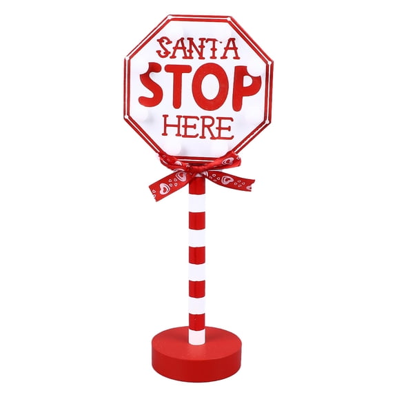 Christmas Stop Here Decor Metal Solid Wood LED Delicate Santa Stop Here Tree For Christmas Party
