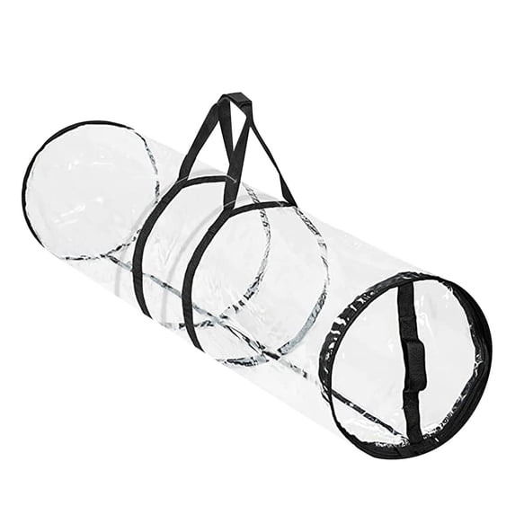 Christmas Storage Bag Christmas Clear Zipper Storage Box Gift Wrap Storage Bag Holiday Paper Tube Storage